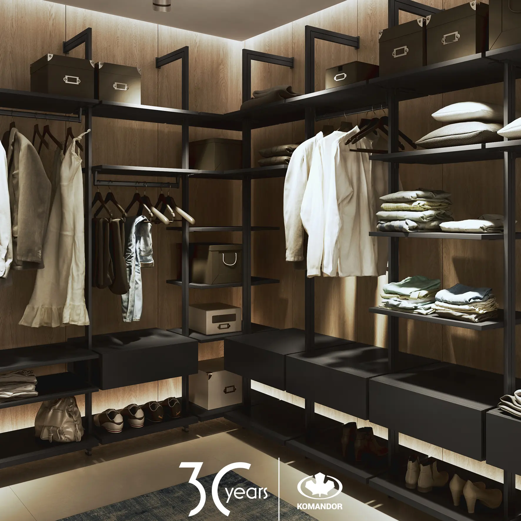 Complete Komandor walk-in garderobe